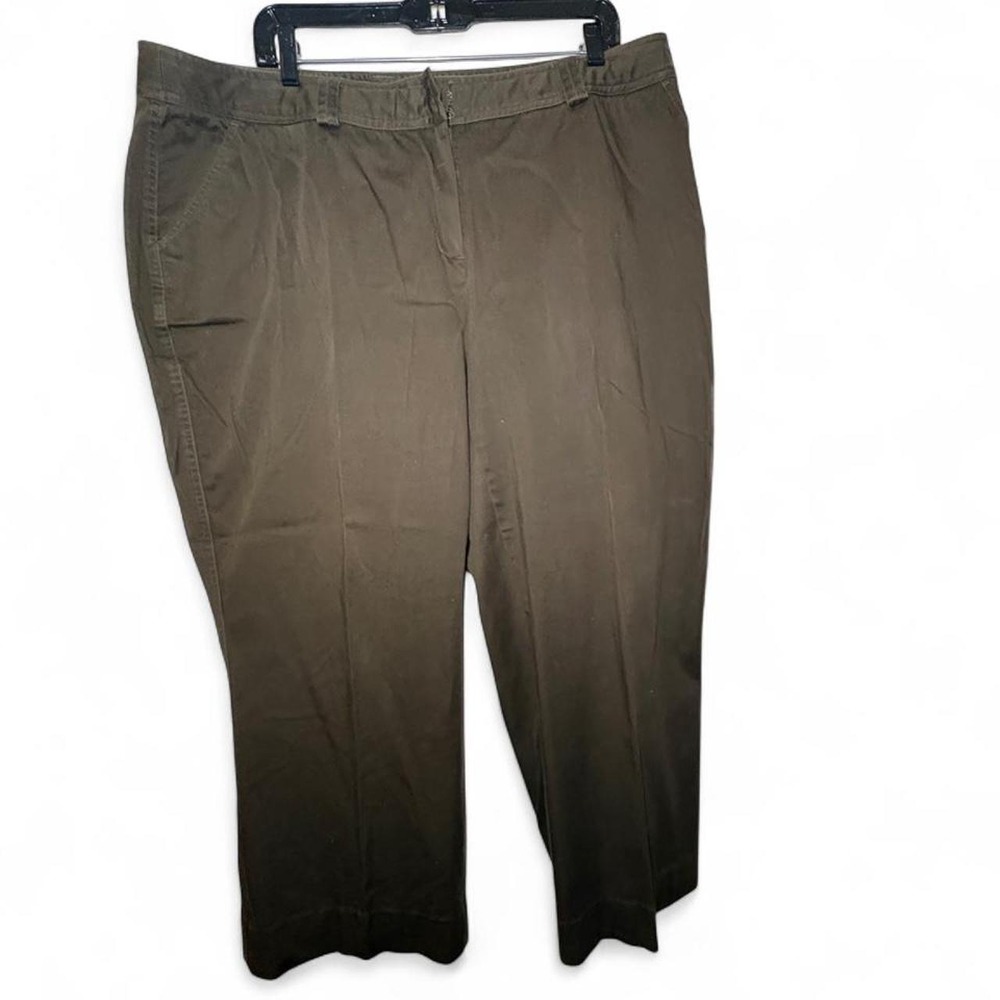 Alfani Plus Size 18W Capri Pants Olive Green Cotton & Spandex